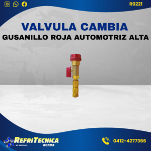 Valvula Cambia Gusanillo Roja Automotriz Alta