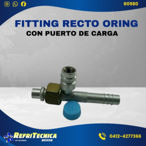 Fitting Recto Oring Con Puerto De Carga
